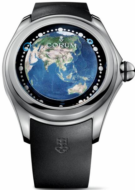 Review Corum Big Bubble L390 / 03256 - 390.101.04 / 0371 AE01 Earth Asia Replica watch